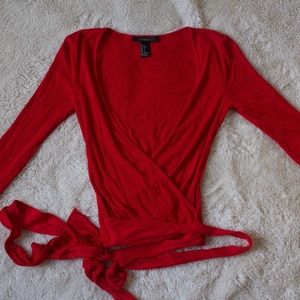 Donating 8/17! Red Wrap Top